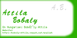 attila bobaly business card